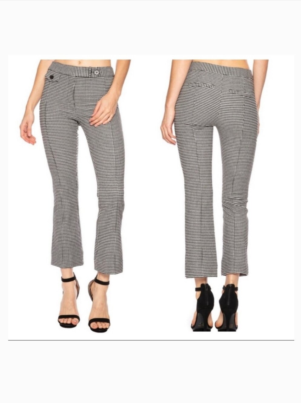 Derek Lam 10 Crosby Houndstooth Crop Flare trousers SIZE 0. EUC Waist 12.5"